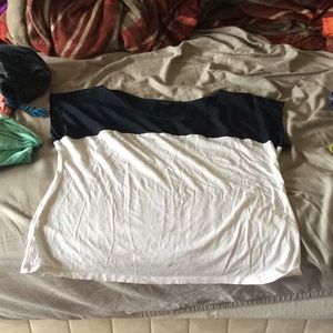 Navy blue and white Ann Taylor shirt